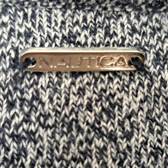 Nautica Navy Anchor Intarsia Long Sleeve Cotton Sweater Women's Large - Picture 6 of 7